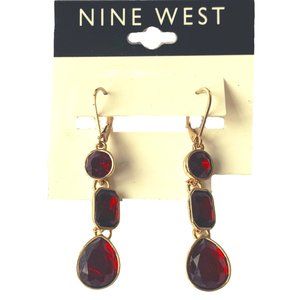 Nine West Ruby Red Dangling Earrings